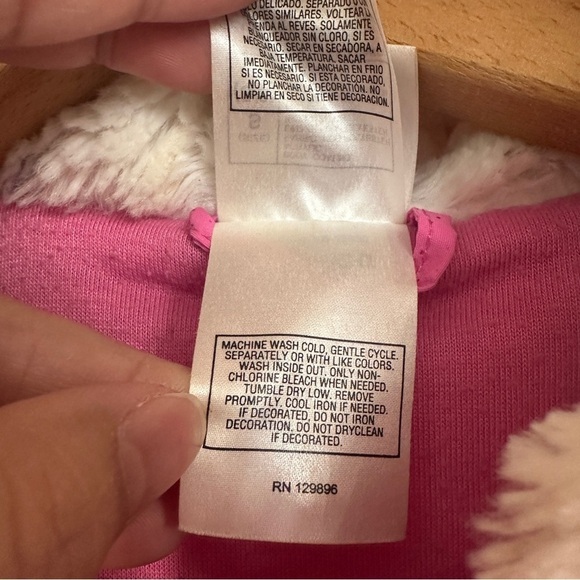 Disney Princess Puffer Winter Coat Jacket Toddler Small Hooded Embroidered Pink‎ - Picture 10 of 16